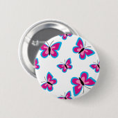 Badge Rond 5 Cm Motif papillon rose bleu (Devant & derrière)