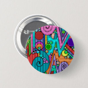 Badge Rond 5 Cm Motif Peint À La Main Et Numériquement Art 12