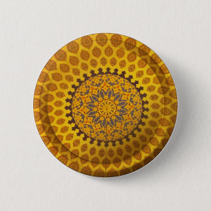 Badge Rond 5 Cm Motif persan Bronze Doré