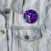 Badge Rond 5 Cm Motif Pixelé - Violet (En situation)