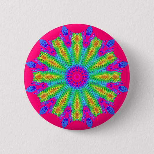 Badge Rond 5 Cm Motif radial coloré : (Devant)