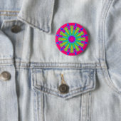 Badge Rond 5 Cm Motif radial coloré : (En situation)