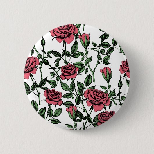 Badge Rond 5 Cm motif rose (Devant)