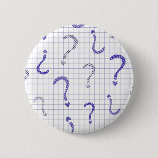 Badge Rond 5 Cm Motif sans fin point d'interrogation bleu