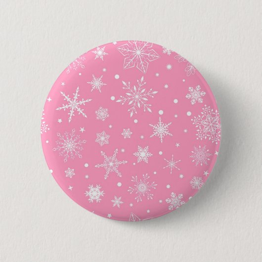 Badge Rond 5 Cm Motif Snowflake (Devant)