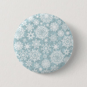 Badge Rond 5 Cm Motif Snowflake