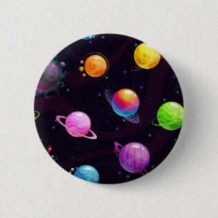 Badge Rond 5 Cm Motif spatial