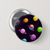Badge Rond 5 Cm Motif spatial (Devant & derrière)
