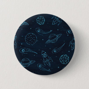 Badge Rond 5 Cm Motif spatial