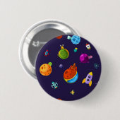 Badge Rond 5 Cm Motif spatial (Devant & derrière)