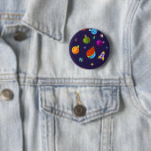 Badge Rond 5 Cm Motif spatial (En situation)