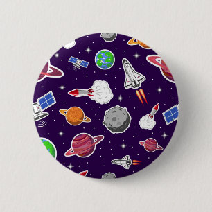 Badge Rond 5 Cm Motif spatial
