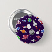 Badge Rond 5 Cm Motif spatial (Devant & derrière)