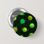 Badge Rond 5 Cm Motif spatial (Devant & derrière)