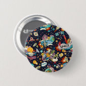 Badge Rond 5 Cm Motif spatial (Devant & derrière)