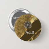 Badge Rond 5 Cm Motif tourbillon doré (Devant & derrière)