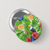 Badge Rond 5 Cm Motif tropical (Devant & derrière)