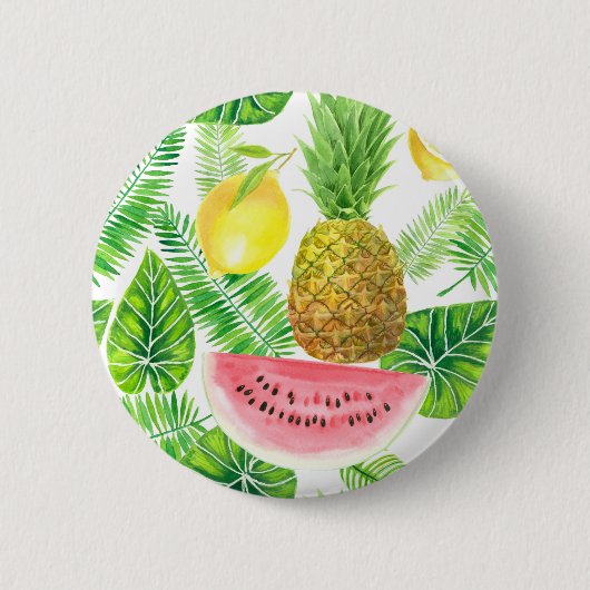 Badge Rond 5 Cm Motif tropical (Devant)