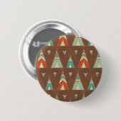 Badge Rond 5 Cm Motif turquoise de Teepee d'étape | de Geo de (Devant & derrière)