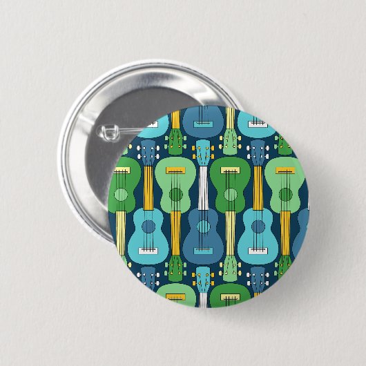 Badge Rond 5 Cm Motif Ukulele vertical (Devant & derrière)