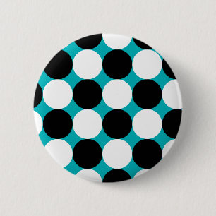 Badge Rond 5 Cm Motif vectoriel mignon noir et blanc points