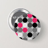 Badge Rond 5 Cm Motif vectoriel points rose et blanc (Devant & derrière)