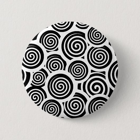 Badge Rond 5 Cm Motif vectoriel spirale noire et blanche (Devant)