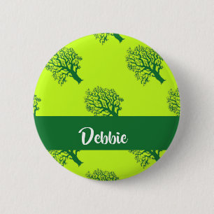 Badge Rond 5 Cm motif vert de chêne