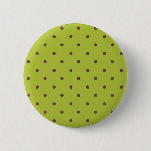 Badge Rond 5 Cm Motif Vert Et Pois Brown (Devant)
