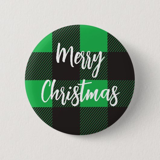 Badge Rond 5 Cm Motif vert Joyeux Magnet de Noël (Devant)