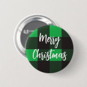 Badge Rond 5 Cm Motif vert Joyeux Magnet de Noël (Devant & derrière)