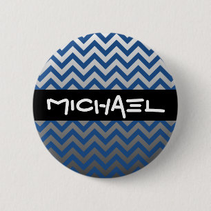 Badge Rond 5 Cm Motif ZIGZAG - dégradés gris + votre dossier.