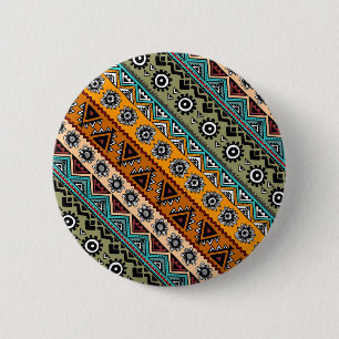 Badge Rond 5 Cm Motifs aztèques colorés design décoratif
