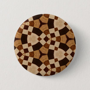 Badge Rond 5 Cm Motifs géométriques Kaleidoscope Brown