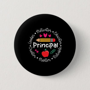 Badge Rond 5 Cm Motivateur principal leader drôle de rentrée scola