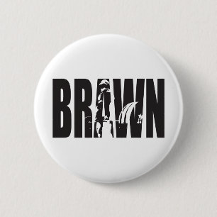 Badge Rond 5 Cm Motivation "Poids levant" - BRUN