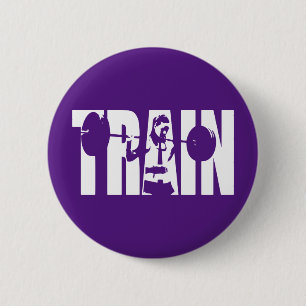 Badge Rond 5 Cm Motivation pour l'haltérophilie des femmes - TRAIN