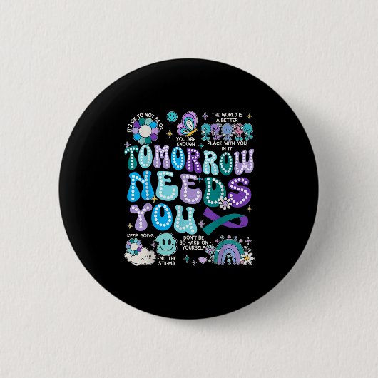 Badge Rond 5 Cm Motivation Ribbon Suicide Prevention Awarenes Wome (Devant)