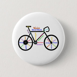 Badge Rond 5 Cm Motivational Bike, Cycle, Vélo, Mots Sport