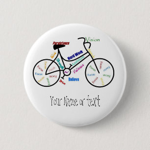 Badge Rond 5 Cm Motivational Bike, Vélo, Cyclisme, Sport, Hobby
