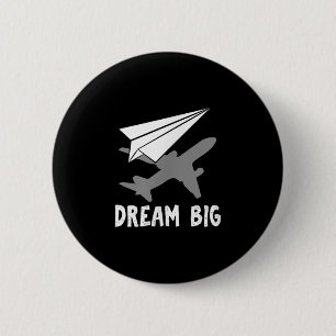 Badge Rond 5 Cm Motivational Pilot Aerospace Engineer Dream Paper