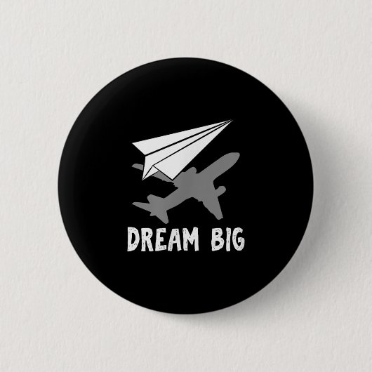 Badge Rond 5 Cm Motivational Pilot Aerospace Engineer Dream Paper (Devant)
