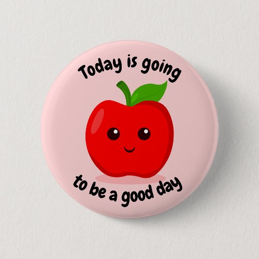 Badge Rond 5 Cm Motivationnelle Positive Cute Kawaii Apple (Devant)