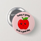 Badge Rond 5 Cm Motivationnelle Positive Cute Kawaii Apple (Devant & derrière)