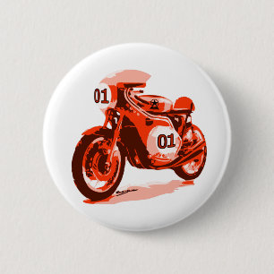 Badge Rond 5 Cm Moto de emballage vintage rouge