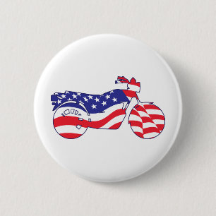 Badge Rond 5 Cm Moto patriotique
