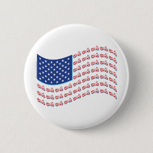Badge Rond 5 Cm Moto-Shadow-Flag-Wave