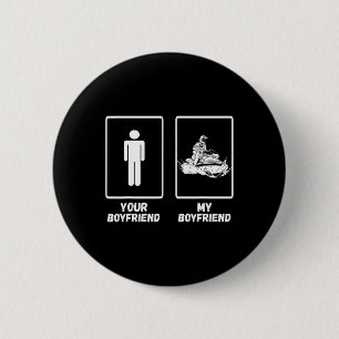 Badge Rond 5 Cm Motomarine Mon petit ami fait du jet ski Motomarin