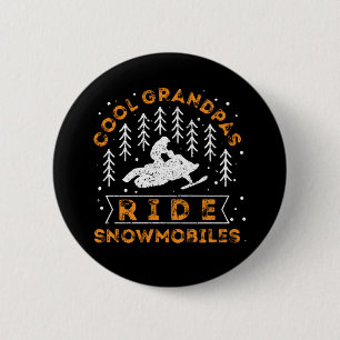 Badge Rond 5 Cm Motoneige - Grandpas Cool Circuler Motoneiges