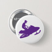 Badge Rond 5 Cm Motoneige pourpre (Devant & derrière)